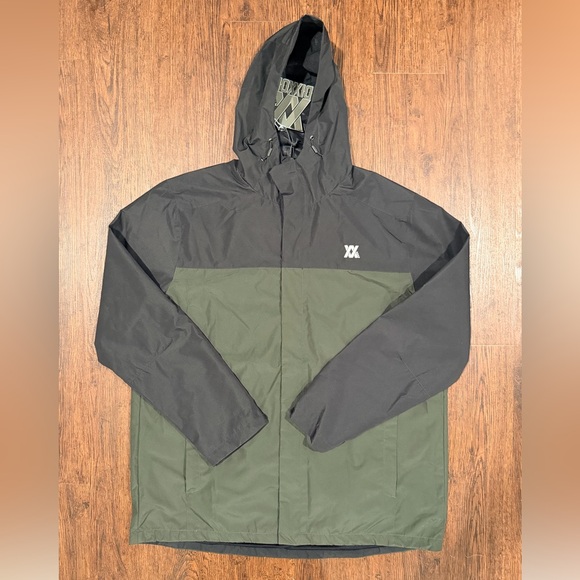 DIXXON Other - DIXXON Flannel Rain Jacket Mens 2X Green Full Zip Windbreaker Hooded Lightweight